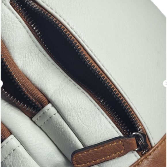 Cluci Ivory Faux Leather Crossbody Sling Bag Water Scratch Resistant Reversible - Picture 8 of 11